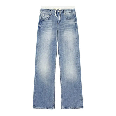LALUNA® | WHITE STRAIGHT LEG BOXER JEANS