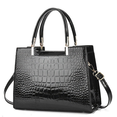 Laluna® | Glossy Crocodile Leather Tote