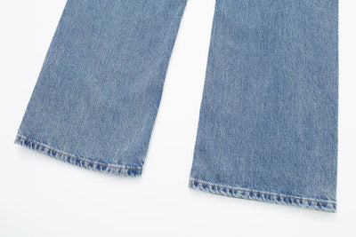 LALUNA® | WHITE STRAIGHT LEG BOXER JEANS