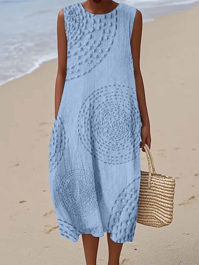 Laluna® | Textured Sleeveless Maxi Dress