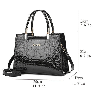 Laluna® | Glossy Crocodile Leather Tote