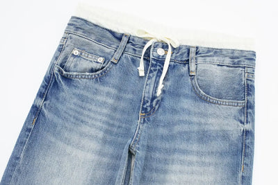 LALUNA® | WHITE STRAIGHT LEG BOXER JEANS