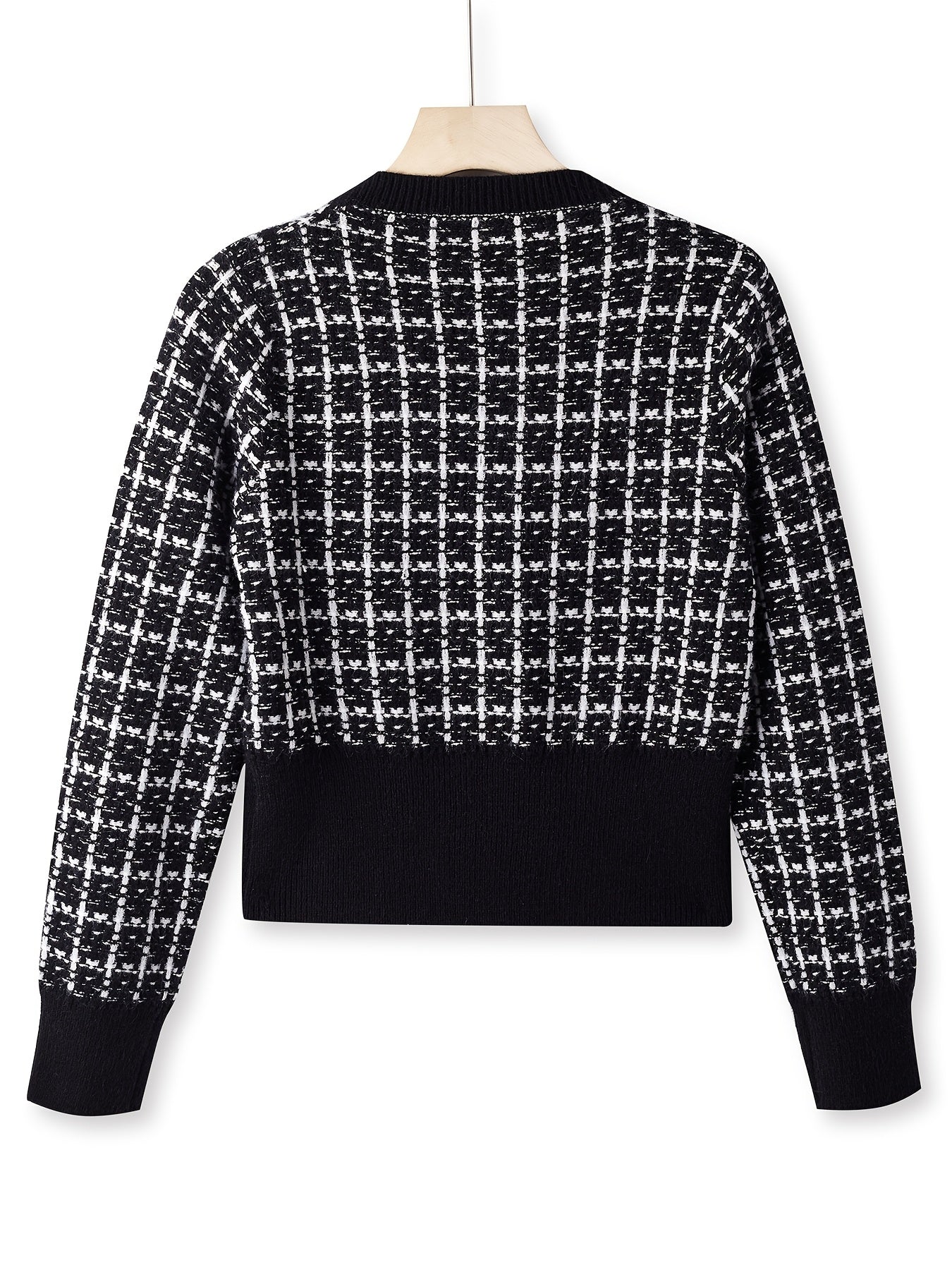 Laluna® | Button-Up Checked Cardigan