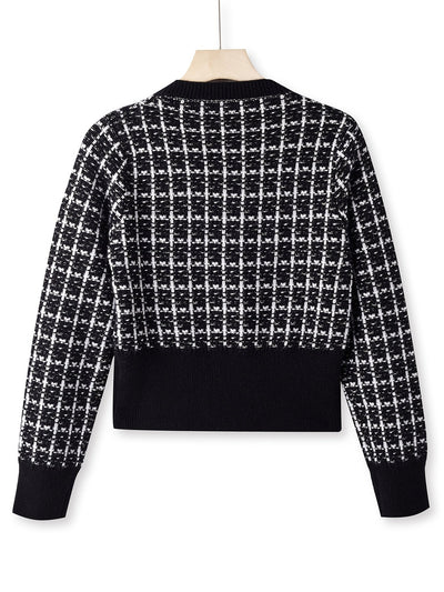 Laluna® | Button-Up Checked Cardigan