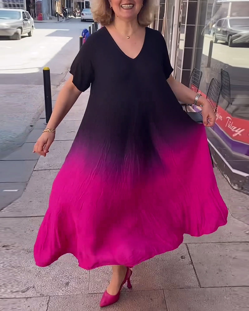 Laluna® | Ombre Pleated Casual Dress