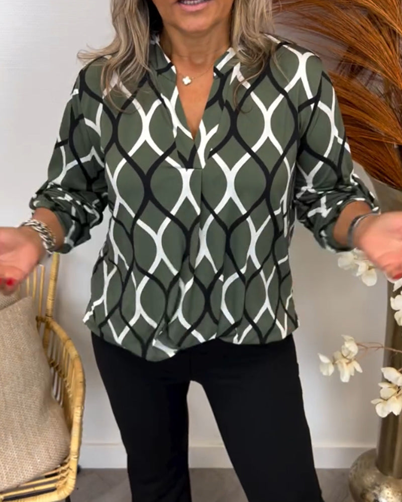 Casual blouse with long sleeves and print