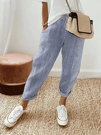 Laluna® | Cotton Striped Trousers