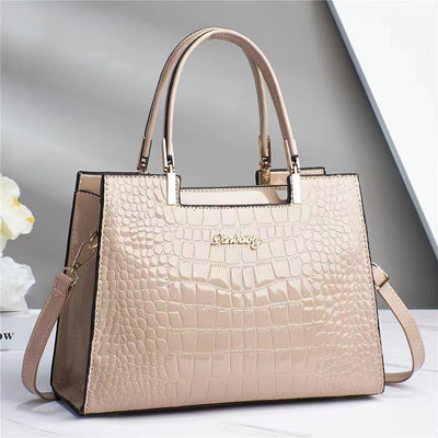 Laluna® | Glossy Crocodile Leather Tote