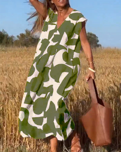 Laluna® | V-Neck Printed Dress
