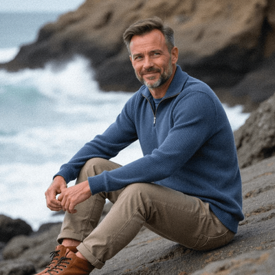 LALUNA® | Men's Knitted Sweater with Zipper