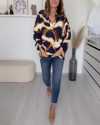 Laluna® | V-Neck Printed Casual Top