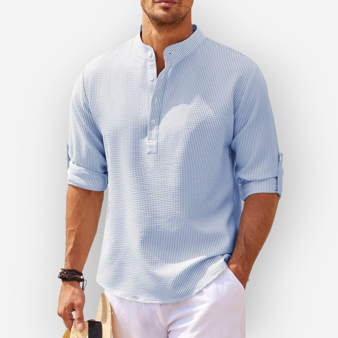 LucaMoretti™ Men's Cotton-Linen Shirt