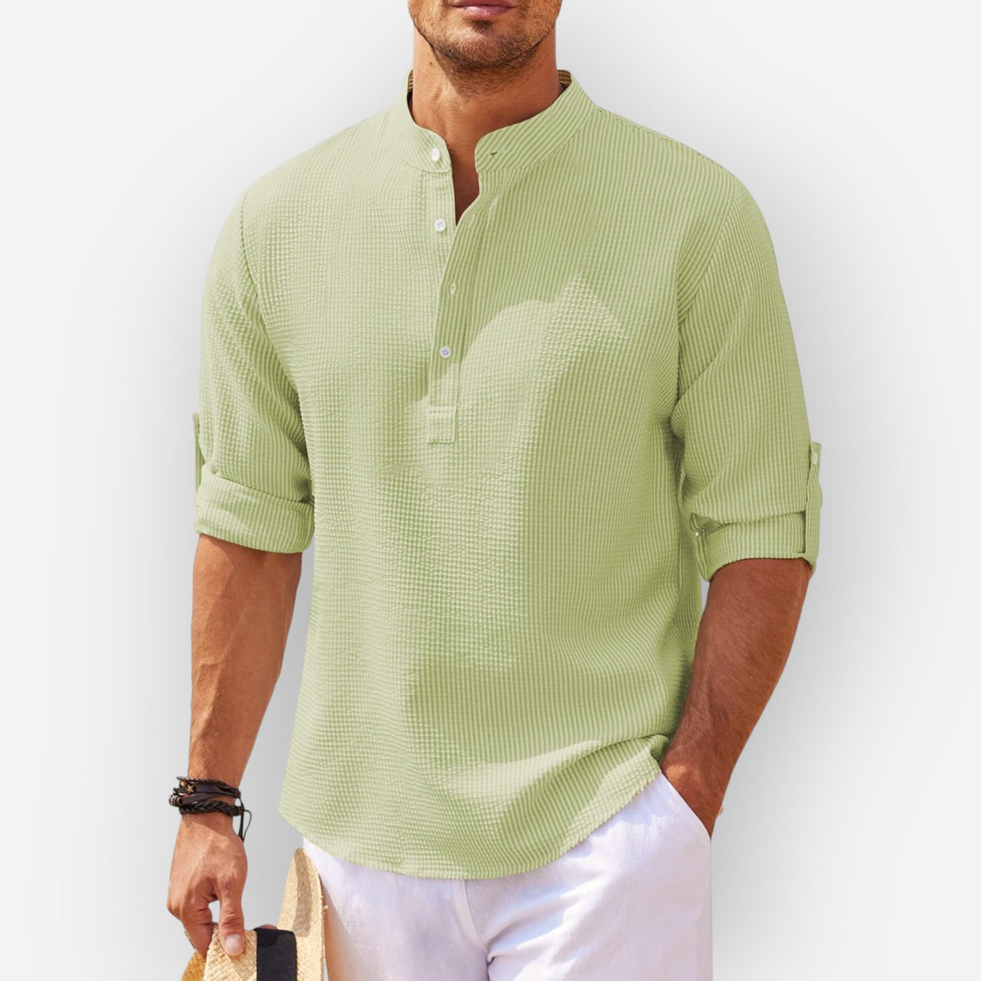 LucaMoretti™ Men's Cotton-Linen Shirt