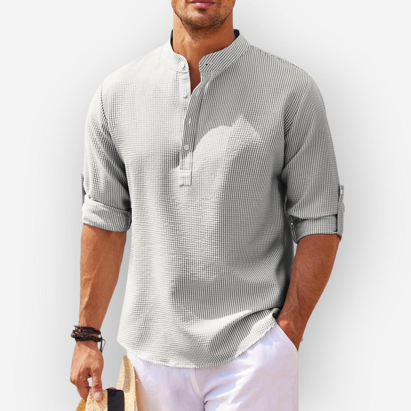 LucaMoretti™ Men's Cotton-Linen Shirt
