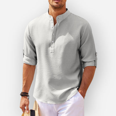 LucaMoretti™ Men's Cotton-Linen Shirt