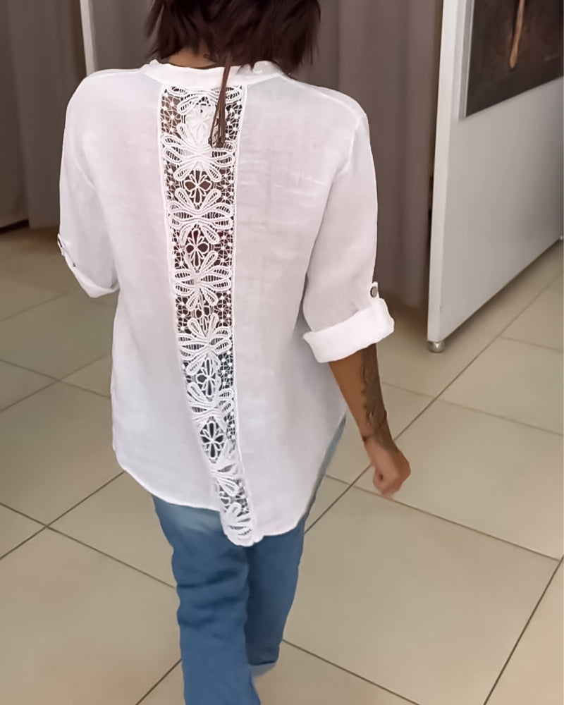 Classic Pocketed Shirt with Single Button Closure