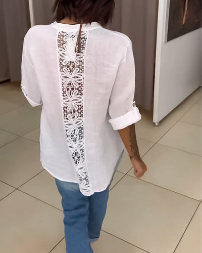 Classic Pocketed Shirt with Single Button Closure