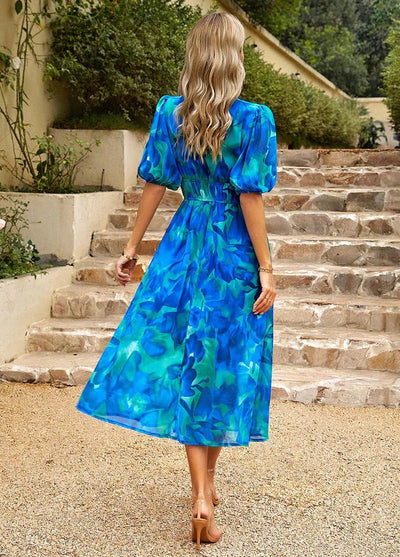 Laluna® | Vibrant V-Neck Dress