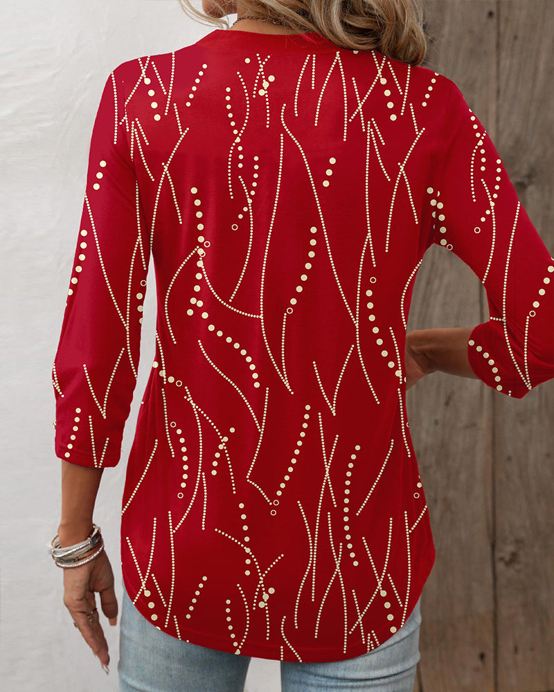 Chic V-Neck Top with Snap Button Detail