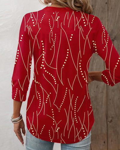 Chic V-Neck Top with Snap Button Detail