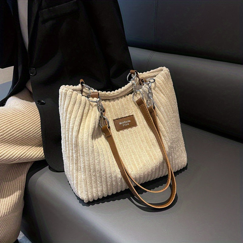 LALUNA® | Plush Cord Shoulder Bag