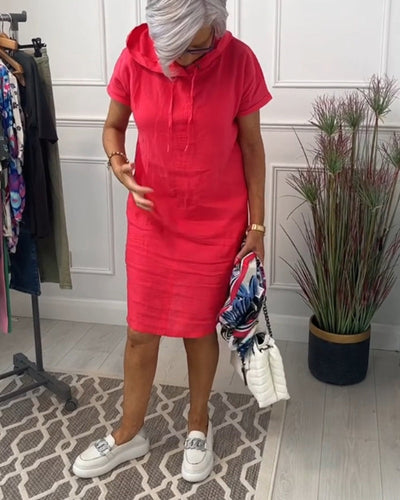Laluna® | Short Sleeve Hooded Casual Dress
