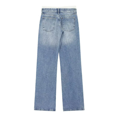 LALUNA® | WHITE STRAIGHT LEG BOXER JEANS