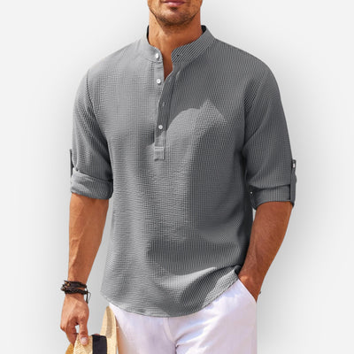 LucaMoretti™ Men's Cotton-Linen Shirt
