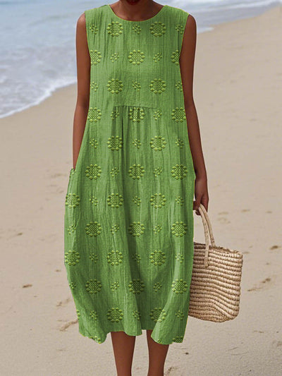 Laluna® | Chic Sleeveless Cotton Dress with Pockets