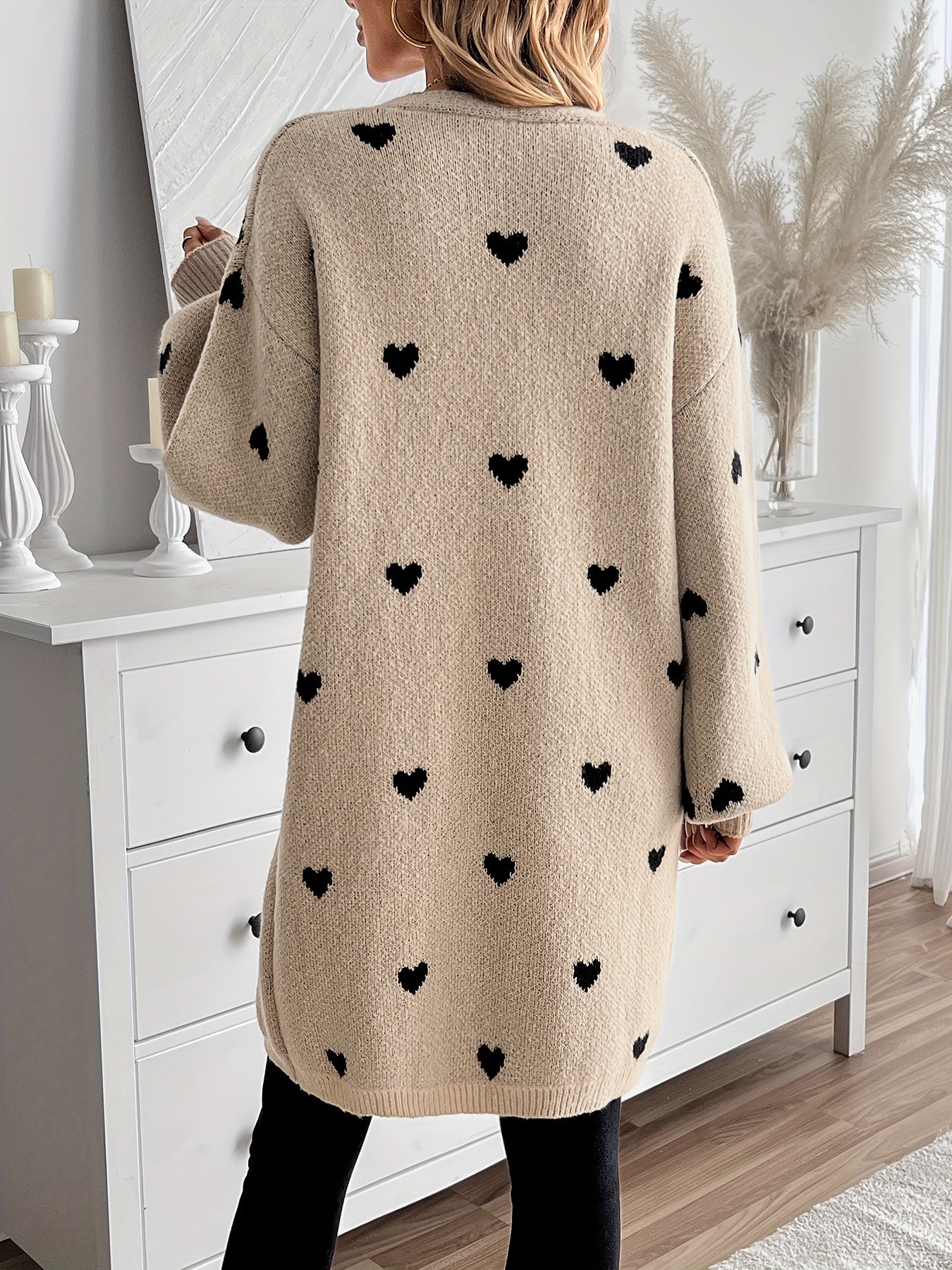 LALUNA® | Heart-Embellished Cardigan