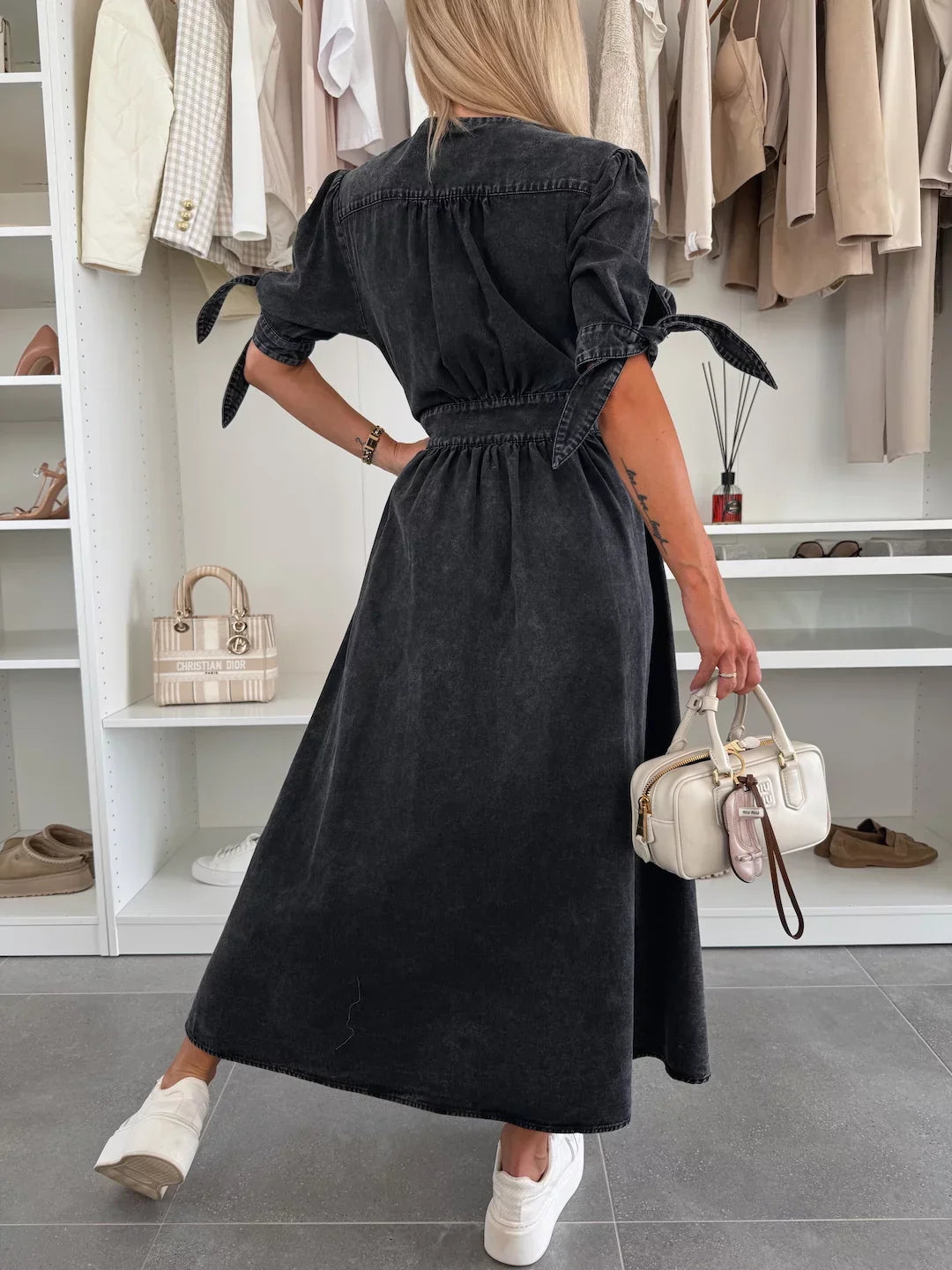 LALUNA® | GLOWING DENIM DRESS