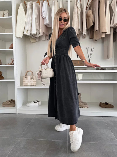 LALUNA® | GLOWING DENIM DRESS