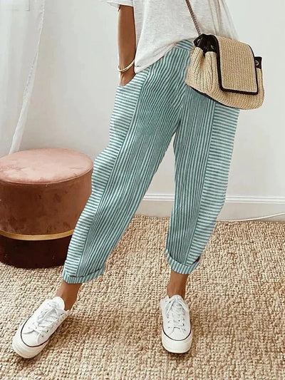 Laluna® | Cotton Striped Trousers