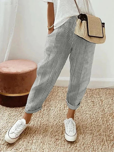 Laluna® | Cotton Striped Trousers