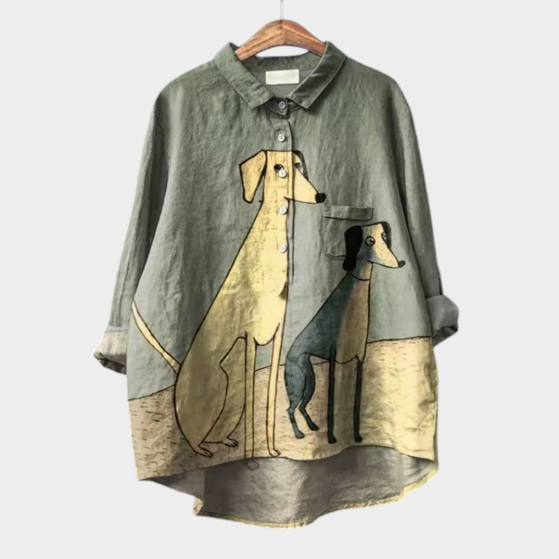 Laluna® | Unique Women's Blouse Featuring Dog Print