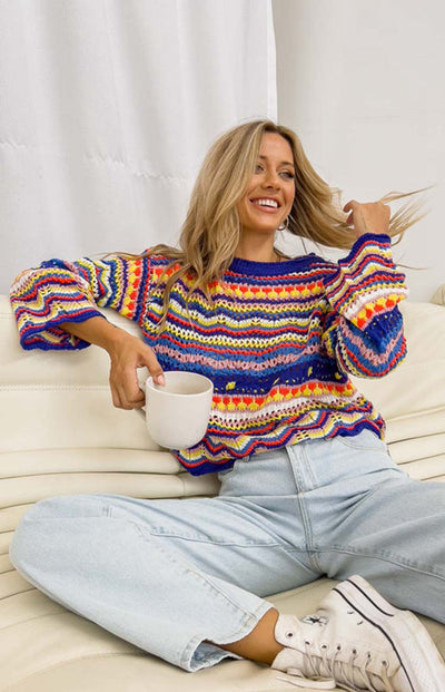 LALUNA® | Vibrant Color Pop Sweater