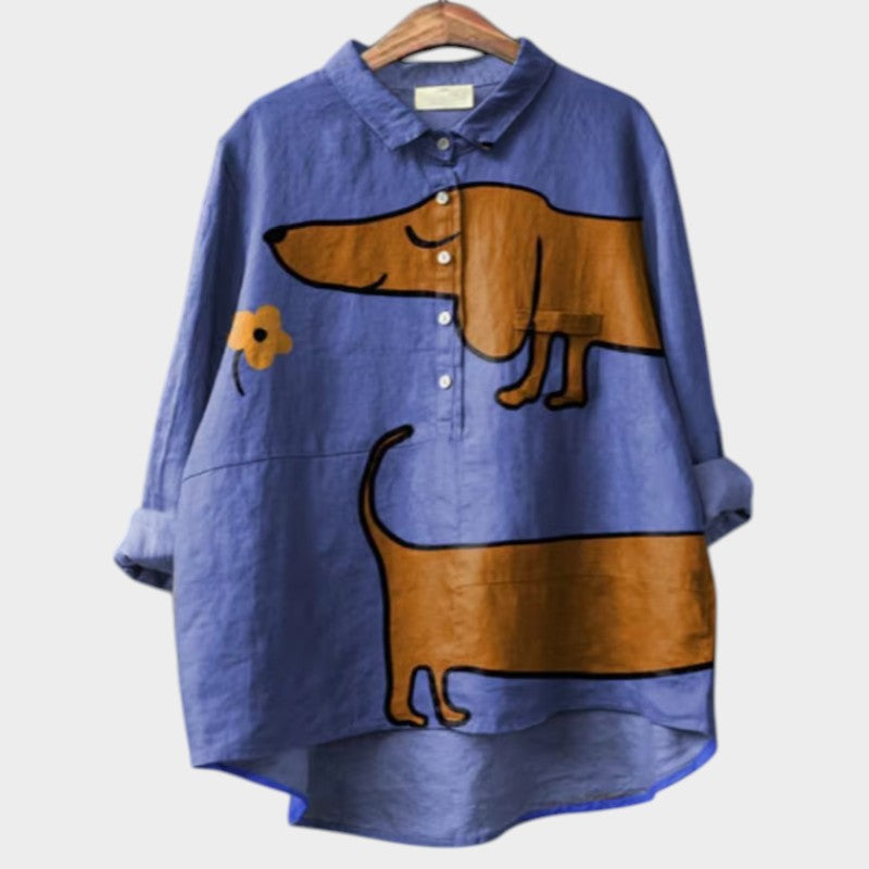 Laluna® | Unique Women's Blouse Featuring Dog Print