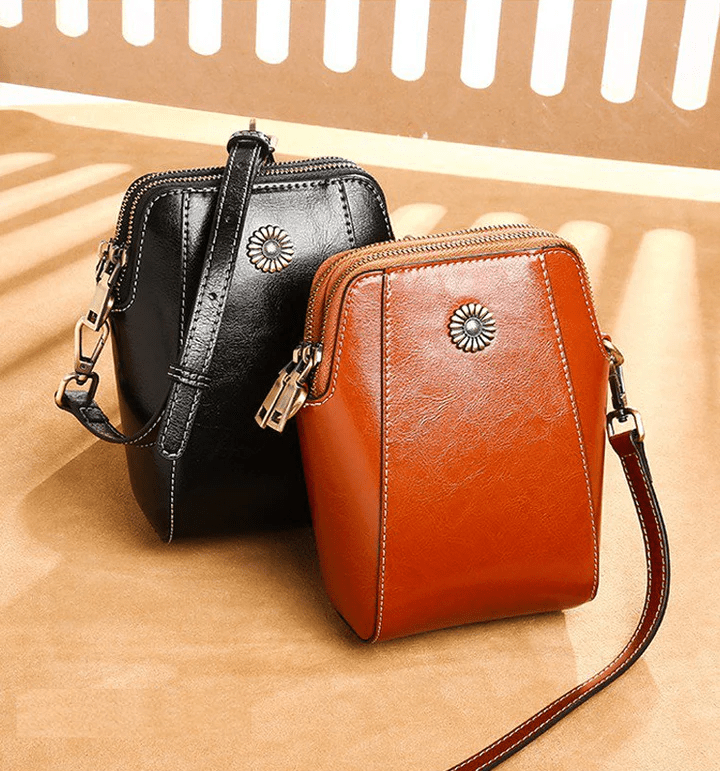 Vintage-Inspired Leather Crossbody Bag™ | Chic Shoulder Purse