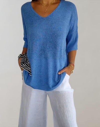 Laluna® V-Neck Knitted Top