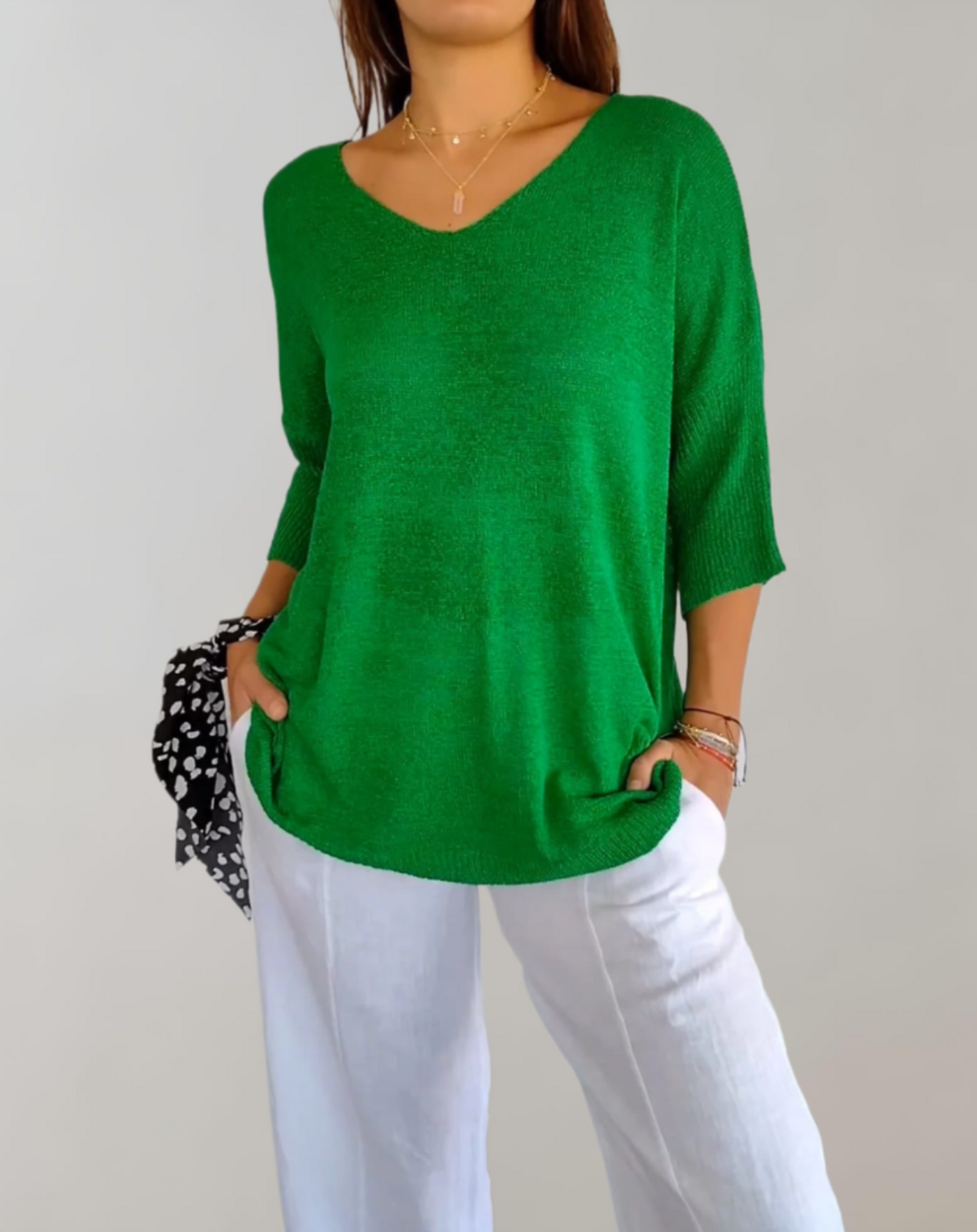 Laluna® V-Neck Knitted Top