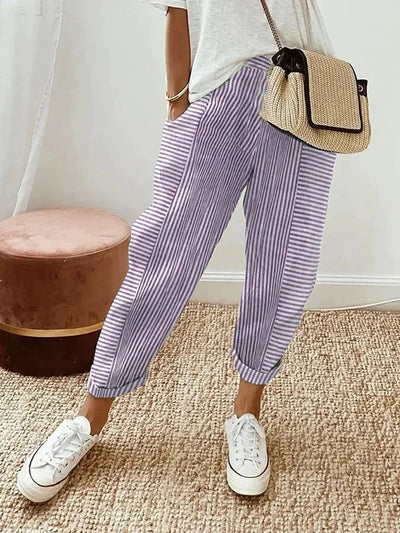 Laluna® | Cotton Striped Trousers