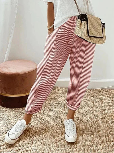 Laluna® | Cotton Striped Trousers