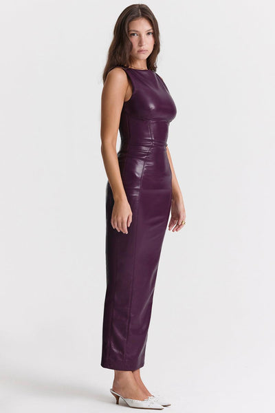 Laluna® | Elegant Leather Maxi Dress