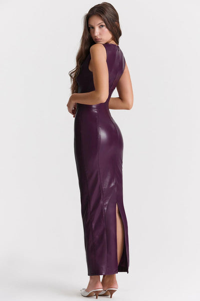 Laluna® | Elegant Leather Maxi Dress