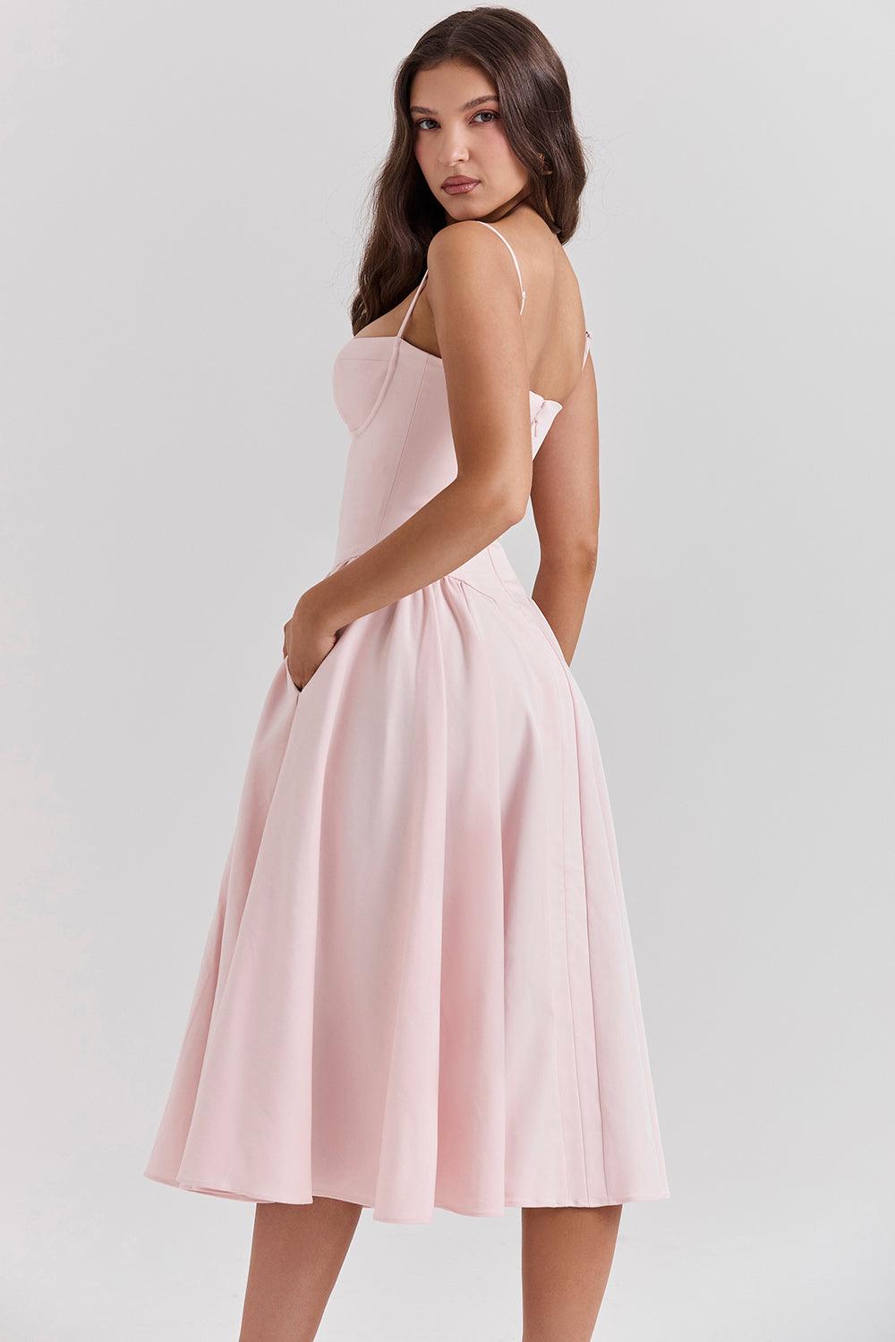 Laluna® Twill Corset Midi Dress