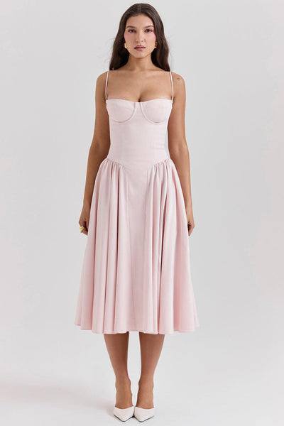 Laluna® Twill Corset Midi Dress