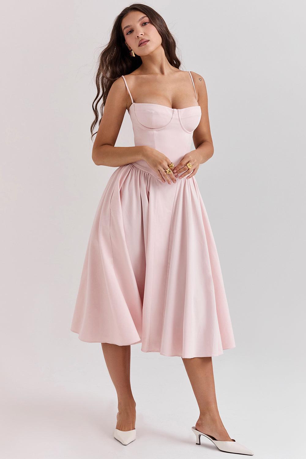 Laluna® Twill Corset Midi Dress