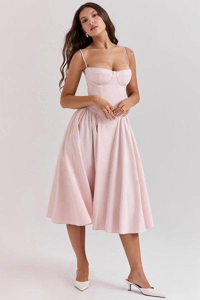 Laluna® Twill Corset Midi Dress
