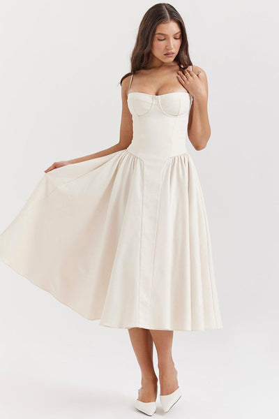 Laluna® Twill Corset Midi Dress