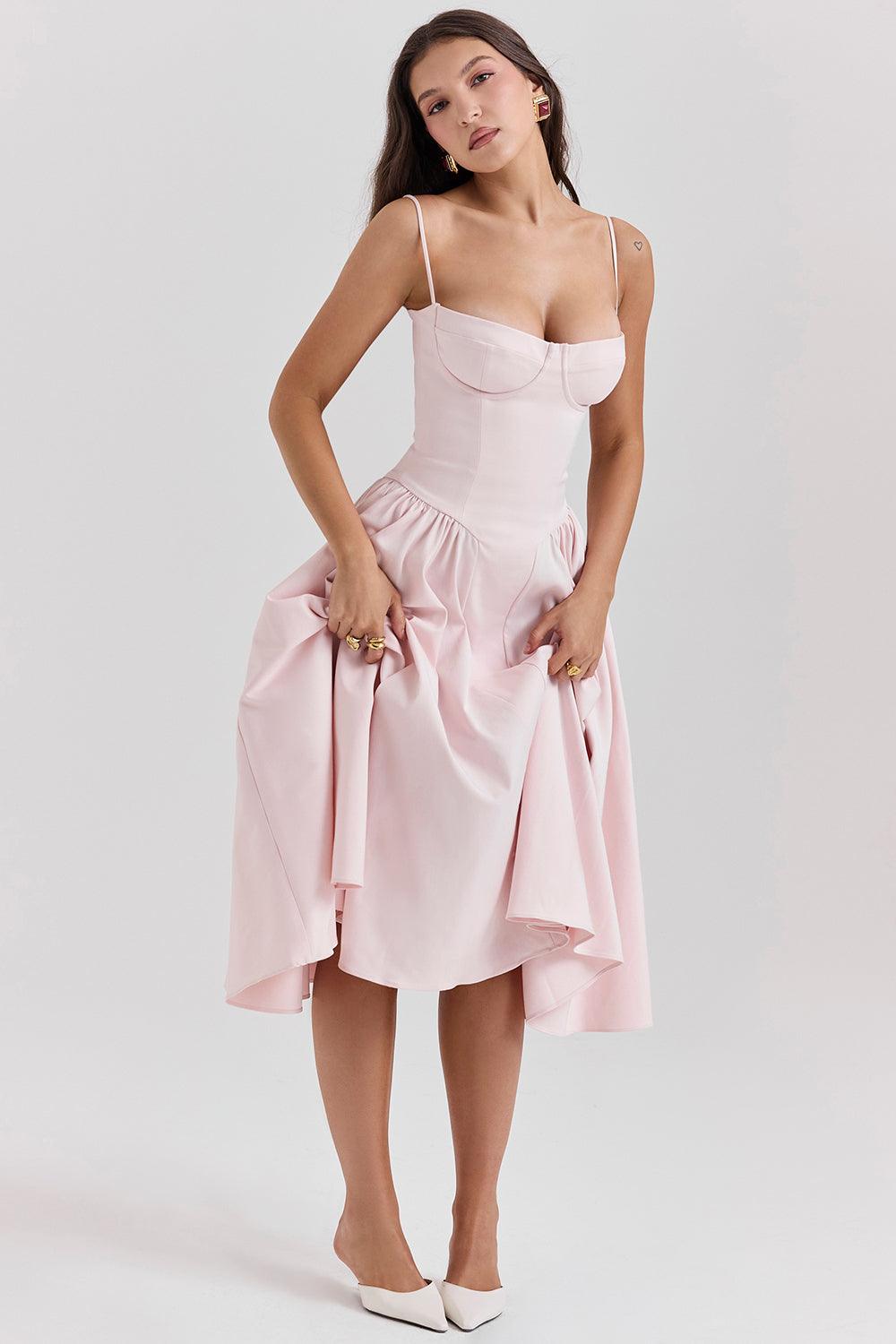 Laluna® Twill Corset Midi Dress